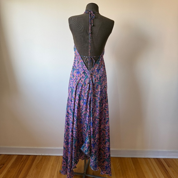 Vintage 90s Dreamy halter maxi dress in vibrant paisley (pink, lilac & teal) ✨ - Picture 2 of 10